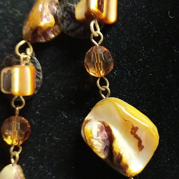 Unique Necklace Brown & Cream Colors - Picture 3 of 8